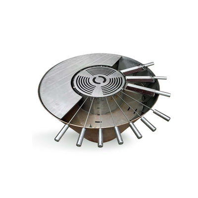 Feuerschale mit Grillring konisch 100, Edelrost