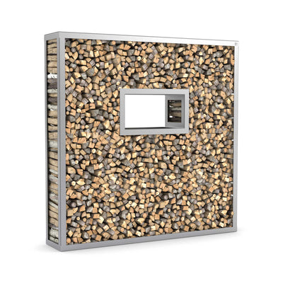 Kaminholzregal Fenster, Edelstahl