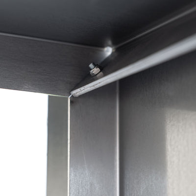 Kaminholzregal Bausatz mit Seitenwand, Stahl Edelrost