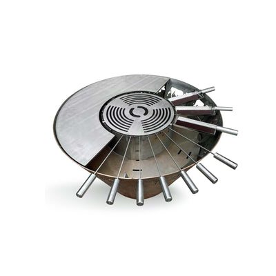 Feuerschale mit Grillring konisch Alpaufzug 100, Edelrost