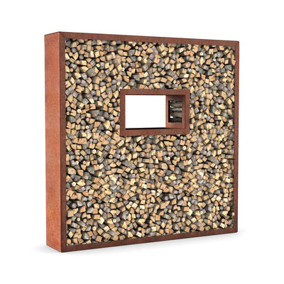 Kaminholzregal mit Fenster