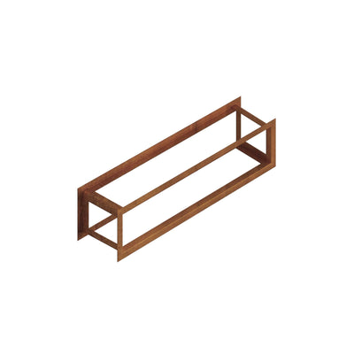 Kaminholzregal Fenster, Stahl Edelrost