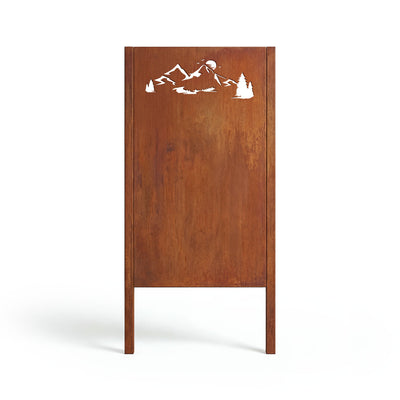 Privacy screen Mountain landscape, patina