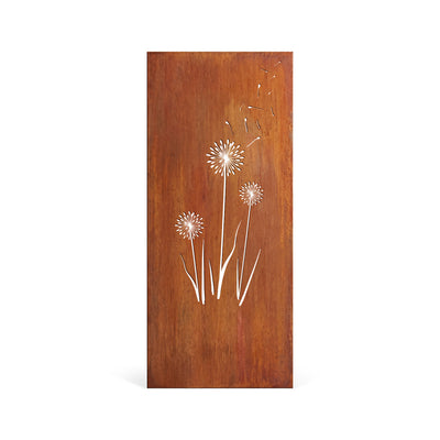 Privacy screen Dandelions, patina