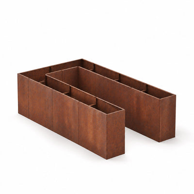 Raised Garden Bed Kit with U-Shaped Handrail 40, Patinated Steel