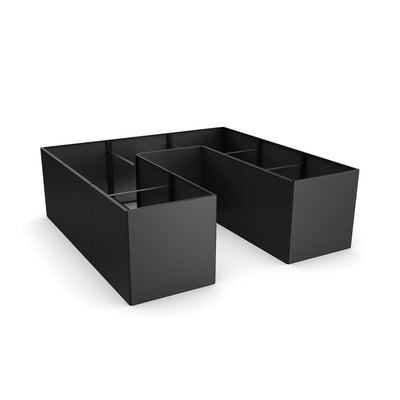 Hochbeet Bausatz mit Handlauf U-Form, Aluminium Pulverlack