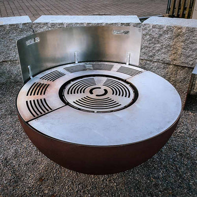 Windbreak for fire bowl round 100, stainless steel