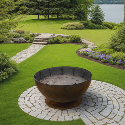 Fire bowl with grill ring, height-adjustable 100, stainless steel